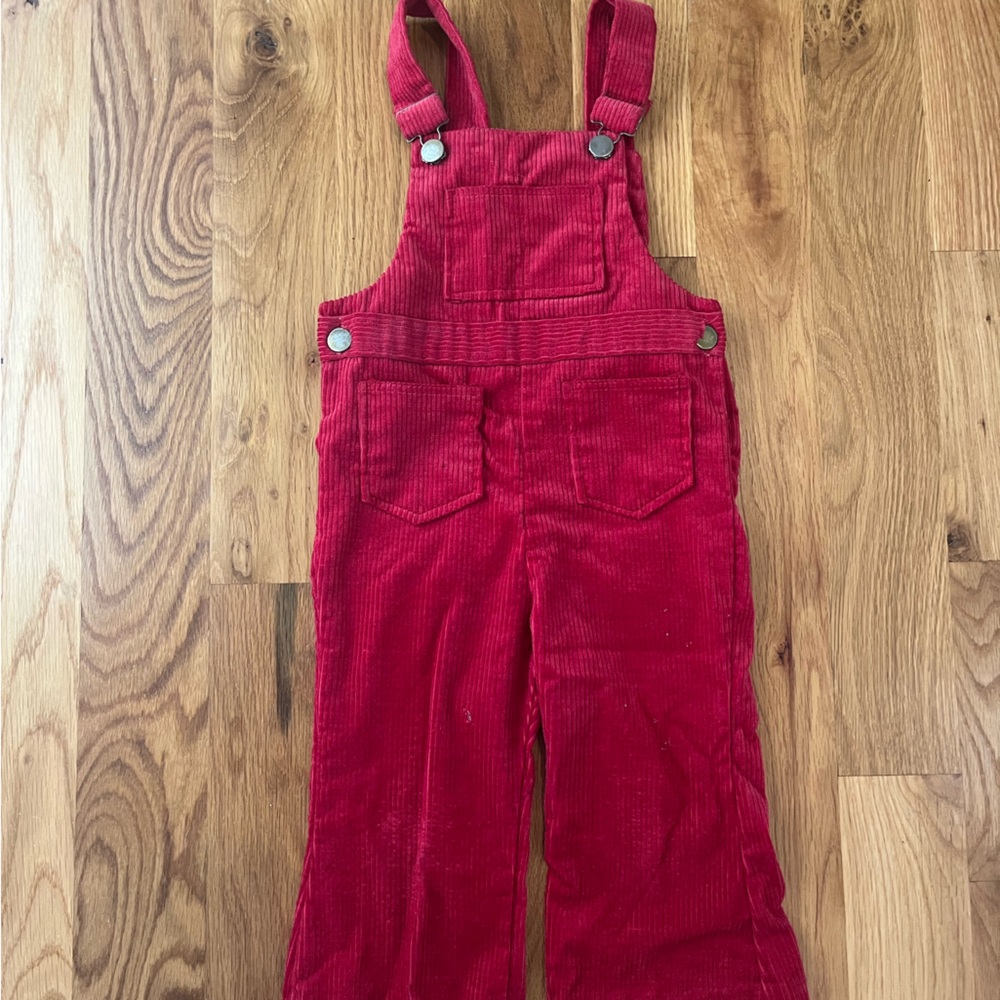 Vintage Healthtex Red Corduroy Overalls Sz 2T